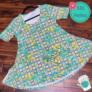Butterfly Geometric LuLaRoe Perfect Tee, XXS, NWT